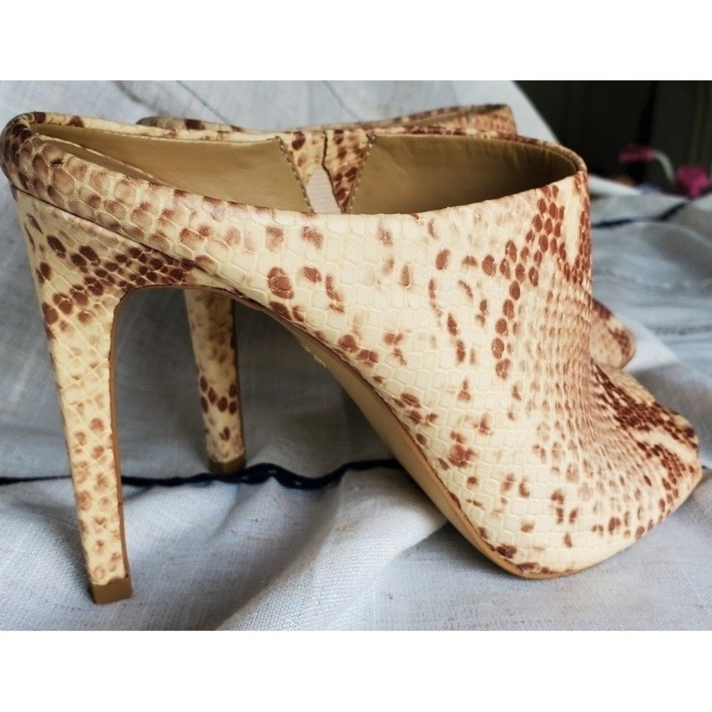 Ann Taylor Maya Python Mule Peep Toe Lux Summer 8… - image 4